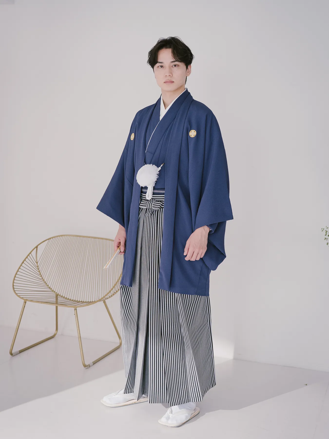 ネイビー紋服