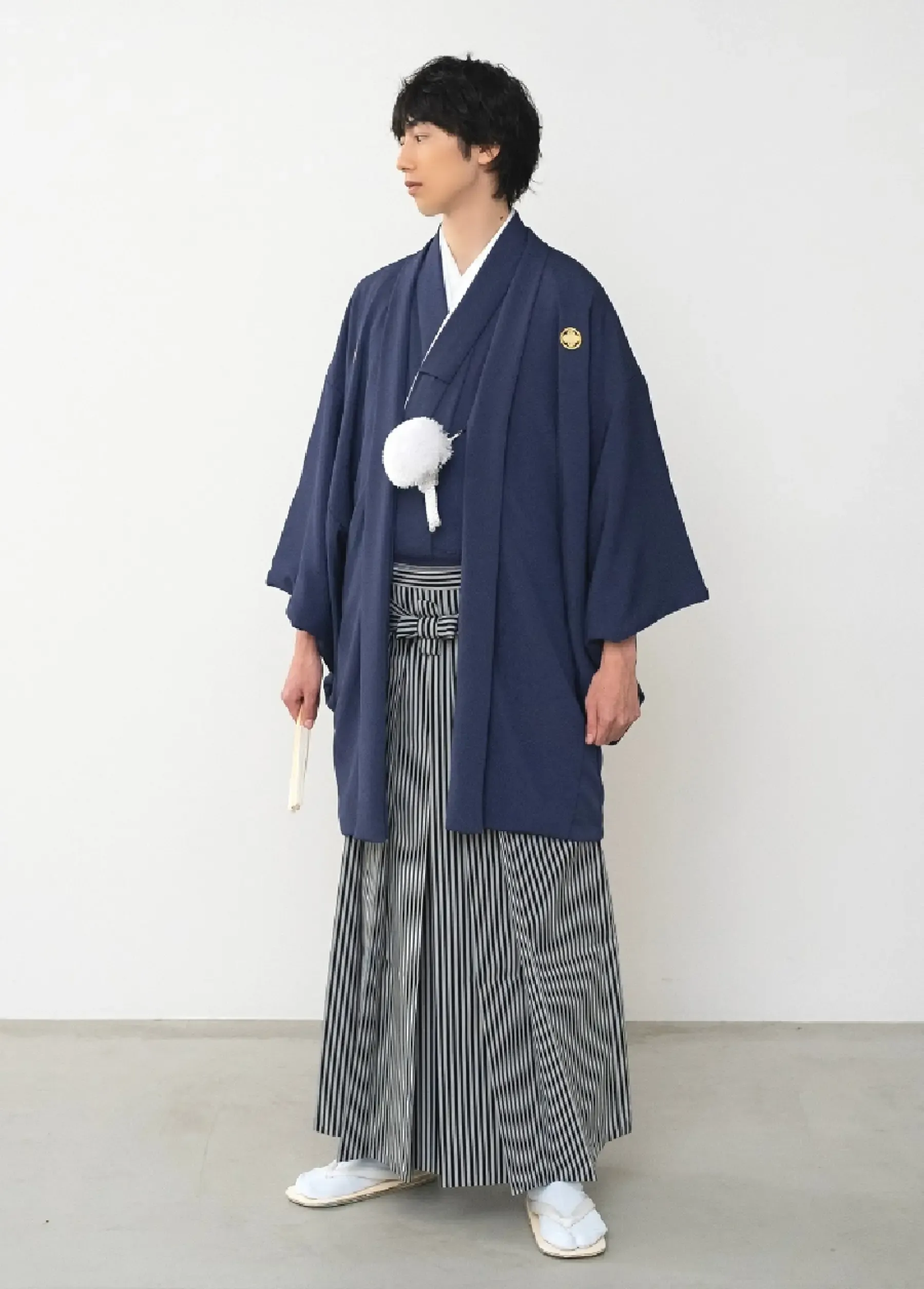 ネイビー紋服